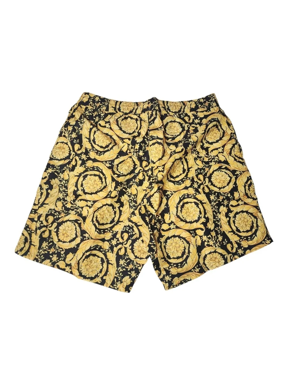 Versace Men's Gold Tone Barocco Print Swim Shorts